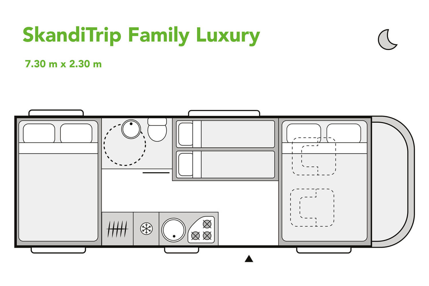 SkandiTrip family luxury motorhome night time blueprint